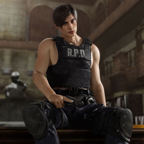 RE2:Remake Leon Pinup by MistFighter on DeviantArt