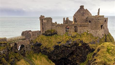 Dunluce Castle Ruin Northern Ireland Stock Image - Image of coastline ...