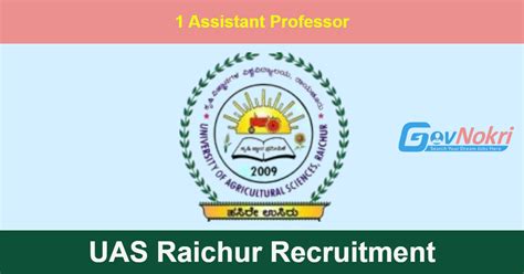 UAS Raichur Recruitment 2024 Apply Online For Jobs Notification