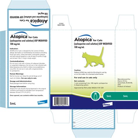 Atopica For Cats - Elanco US Inc.: Veterinary Package Insert