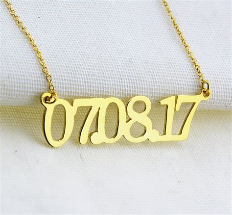 Personalized Gold Number NecklaceCustom Number Necklace