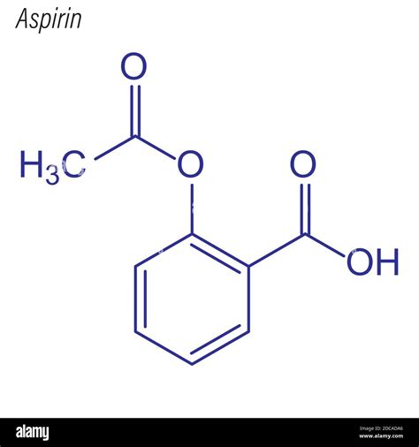 Skeletal formula of Aspirin. Drug chemical molecule Stock Vector Image ...