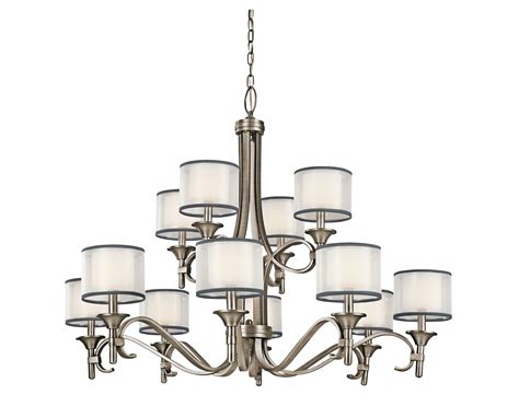 Lacey 12 light, 2 tier Chandelier in Antique Pewter | Chandelier lighting, Chandelier shades ...