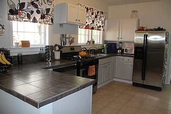 Kitchen, Cabinets, Refrigerator, kitchen, cabinets, domestic kitchen, domestic room, kitchen ...