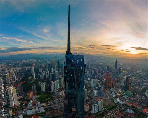 Kuala Lumpur, Malaysia. Febuary 26, 2023 : Aerial view The world's second tallest building ...