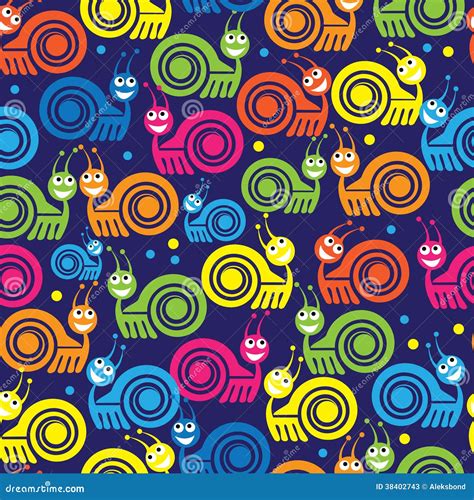 Colored Snail Icon Seamless Pattern Stock Vector - Illustration of ocean, summer: 38402743