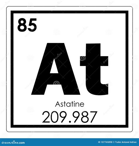 Astatine As Element 85 Of The Periodic Table 3D Illustration On Silver Background Royalty-Free ...