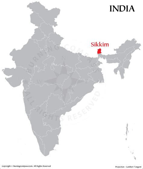 Sikkim on India Map, Where is Sikkim