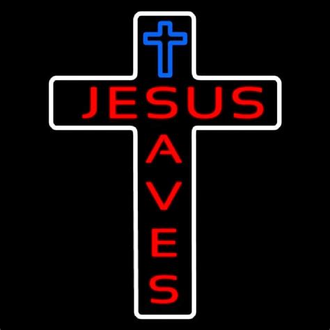 Custom Jesus Saves With Cross Neon Sign USA – Custom Neon Signs Shop ...