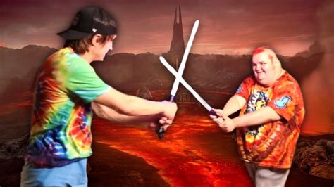 Airsoftfatty CHALLENGES Danny Mullen to a Lightsaber Duel - YouTube