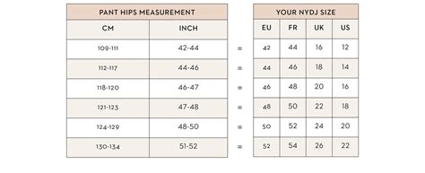 NYDJ SIZE CHART – NYDJ UK