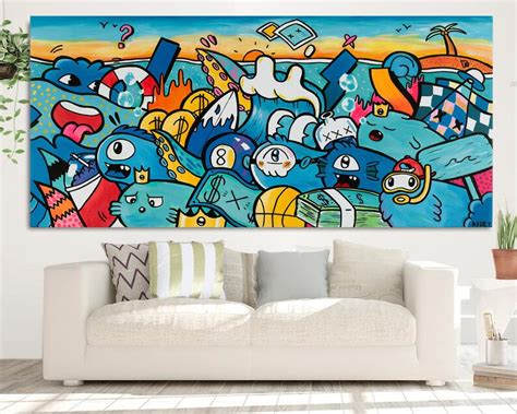 Wall Pop Art Wall Decor Canvas Print Graffiti Wall Art | Etsy