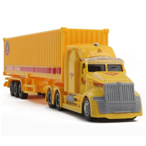 Toy Semi Truck Trailer 14.5" Friction Powered With Lights And Sound Back Opens Kids Push And Go ...