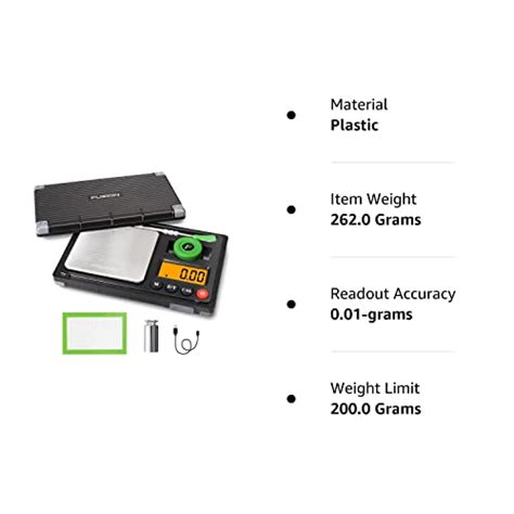 Fuzion Gram Scale, 200g/0.01g Rechargeable Herb Scale, 6 Units Conversion, Mini Scale Gram and ...
