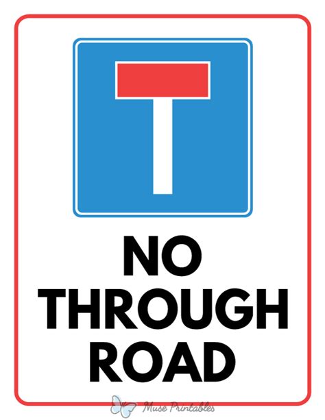 Printable No Through Road Sign