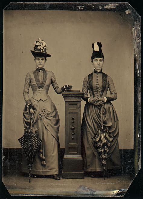 Unknown | [Studio Portrait of Two Women Holding Folded Parasols] | The Met