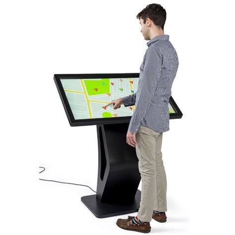 Electronic Touch Screen Display Kiosk , Mall Display Kiosks With 10pt IR Screen