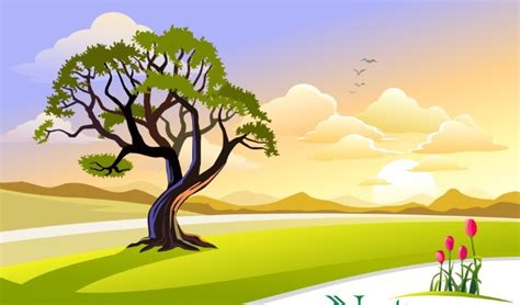 🔥 Download Cartoon Nature Background In Eps Format Including Moutain ...