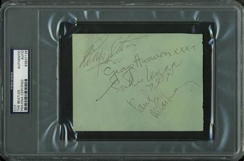 Lot Detail - The Beatles Group Signed 4" x 5.5" Album Page w/ All Four Signatures! (PSA/DNA ...