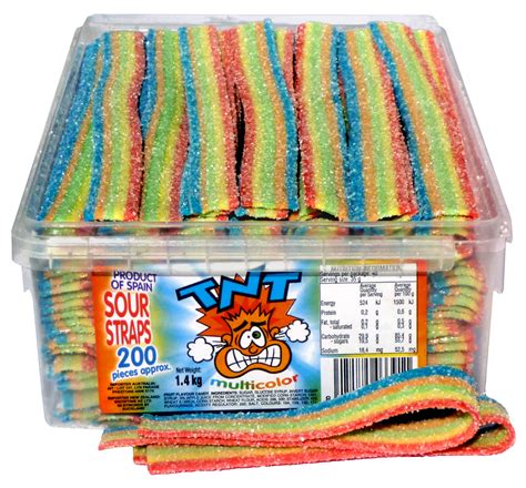 Buy TNT Sour Straps Multicolour 200 Pcs Online | Lolly Warehouse