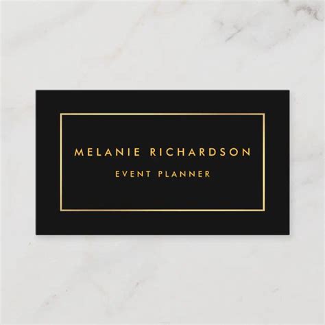 Modern Minimalist Professional Elegant Gold Black Business Card | Zazzle