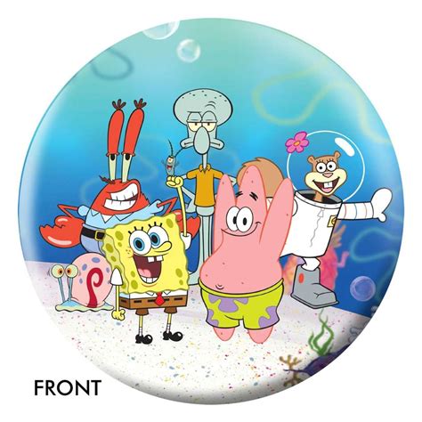 Spongebob - Group on Sand Bowling Ball