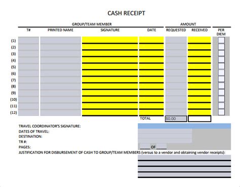 FREE 30+ Cash Receipt Templates in Google Docs | Google Sheets | Excel | MS Word | Numbers ...