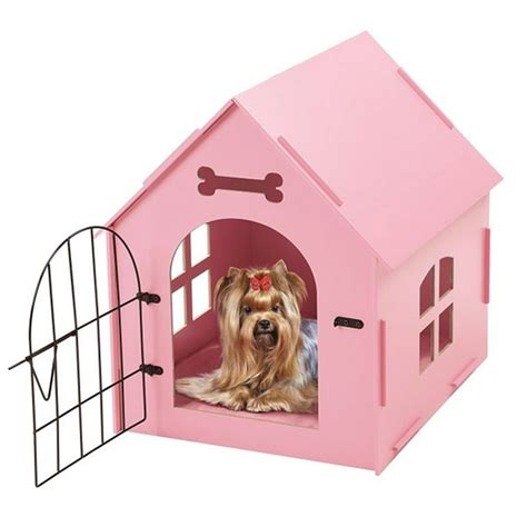 Portable Indoor Pet House Bed Wood Dog House, with Door And Window ...