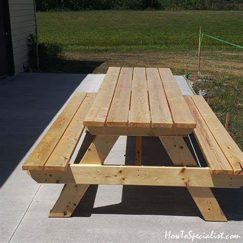 8 foot Picnic Table Plans | HowToSpecialist - How to Build, Step by Step DIY Plans