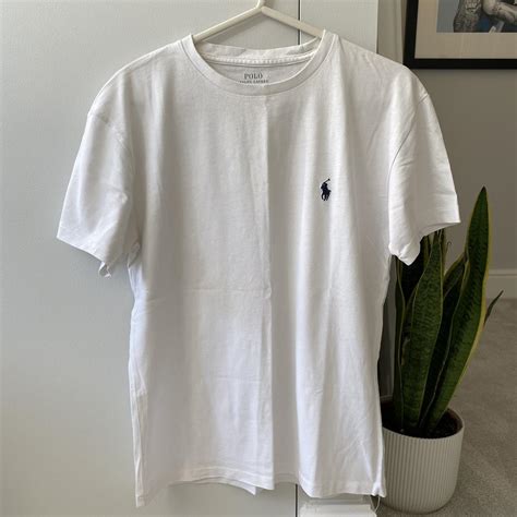 white ralph lauren tshirt in size xs - could also... - Depop