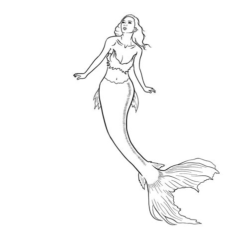 How to draw a Mermaid - Sketchok easy drawing guides