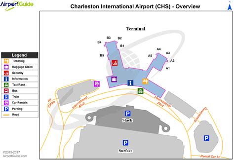 Charleston - Charleston AFB/International (CHS) Airport Terminal Map - Overview Airport Guide ...