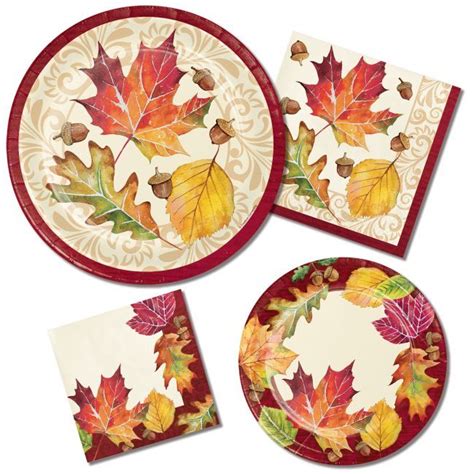 Autumn Fallen Leaves Paper Plates & Napkins and decorations. Click now to save up to 30% off. # ...