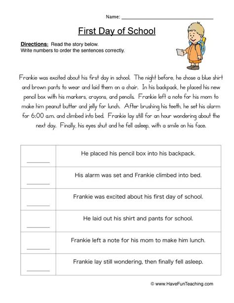 Reading Sequencing Worksheets | liewmeileng