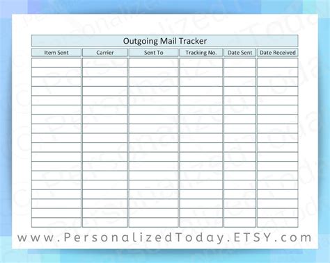 Incoming Mail and Outgoing Mail Printable Tracking Log For | Etsy