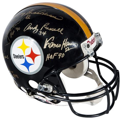 Lot Detail - Pittsburgh Steelers Legends Multi-Signed Helmet With 18 Signatures Including ...