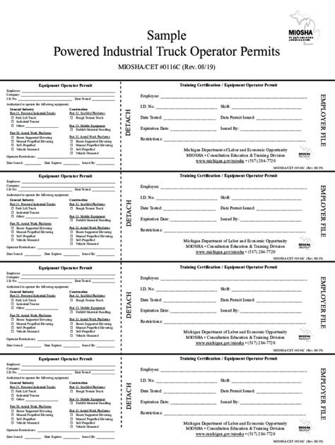 Michigan forklift license requirements: Fill out & sign online | DocHub