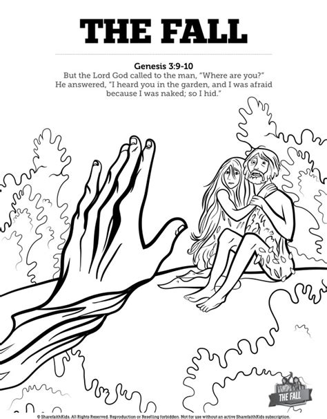 The Fall Of Man Genesis 3 Bible Coloring Pages | Clover Media