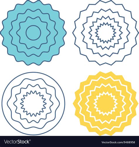 Set circle wave pattern Royalty Free Vector Image