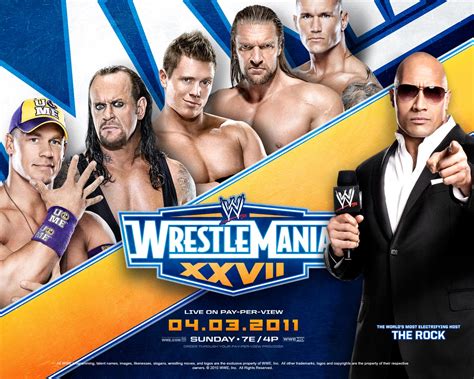 WWE WrestleMania 27 Official Poster ~ Unleashed WWE:WWE Wallpapers,WWE ...