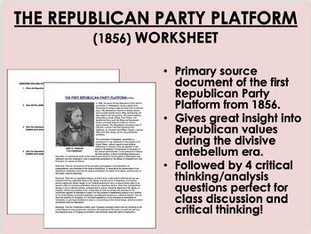 The Republican Party Platform (1856) Document with Questions - USH/APUSH