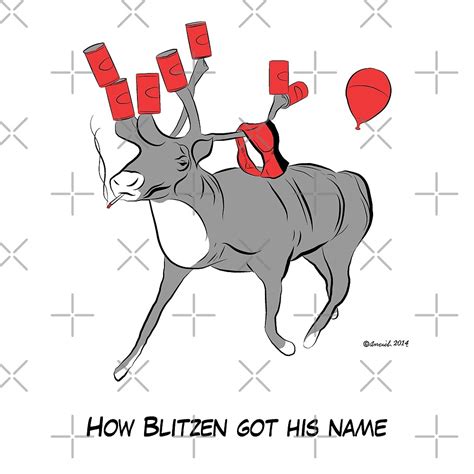 "Blitzen the Christmas Reindeer" by cartoon | Redbubble