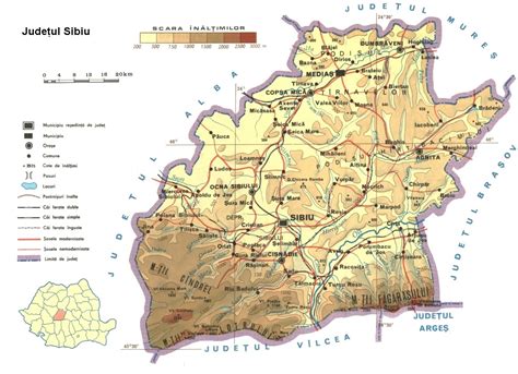 Judetul Sibiu - Harta Romaniei