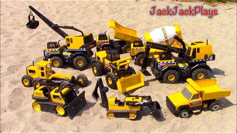 Construction Vehicles for Kids - Tonka Steel Truck Collection - JackJackPlays - YouTube