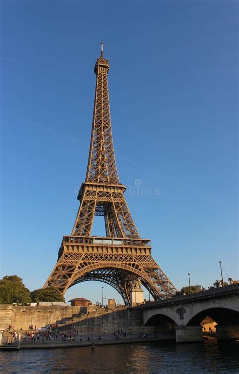 Eiffel Tower at Sunset in Paris Editorial Stock Image - Image of ...