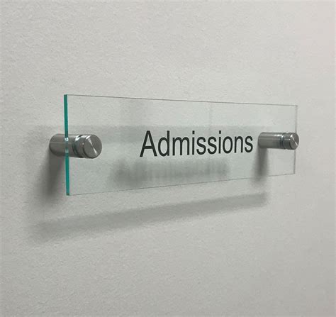 Admissions Office Clear Acrylic Signs - Napnameplates.com