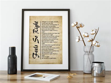 Printable Song Lyrics Feels so Right by Alabama Home Décor - Etsy