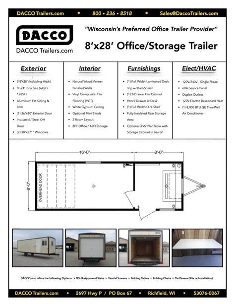 Office Trailers Floor Plans - DACCO Trailers