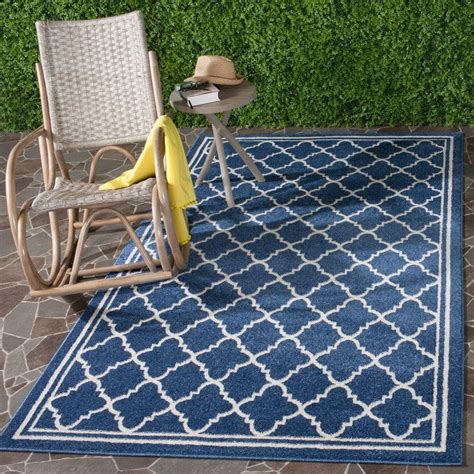 Safavieh Amherst Navy/Beige 10 ft. x 14 ft. Indoor/Outdoor Area Rug-AMT422P-10 - The Home Depot