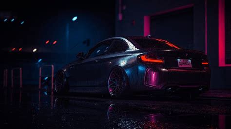 BMW Car in the Dark - HD Wallpaper